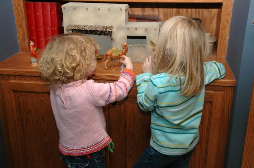Playing with the nativity set