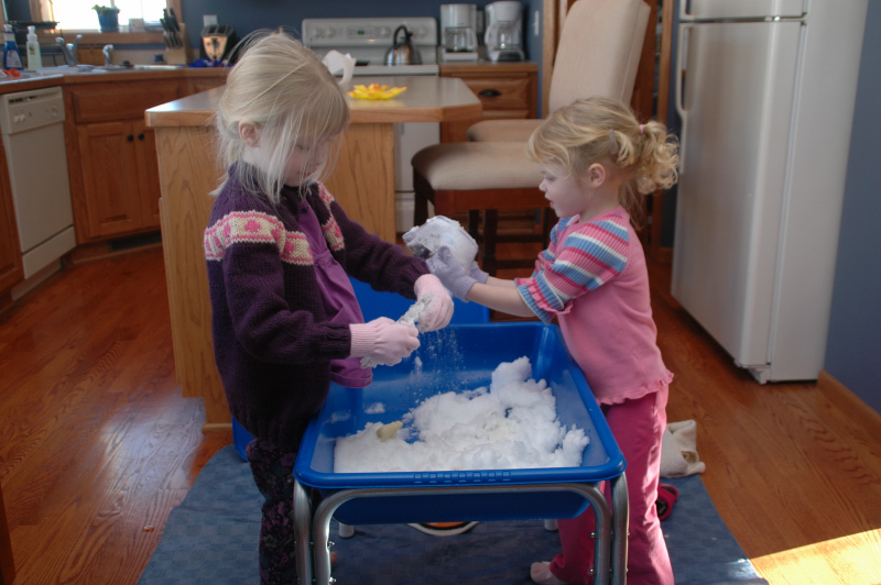 Snow in Sensory Tub